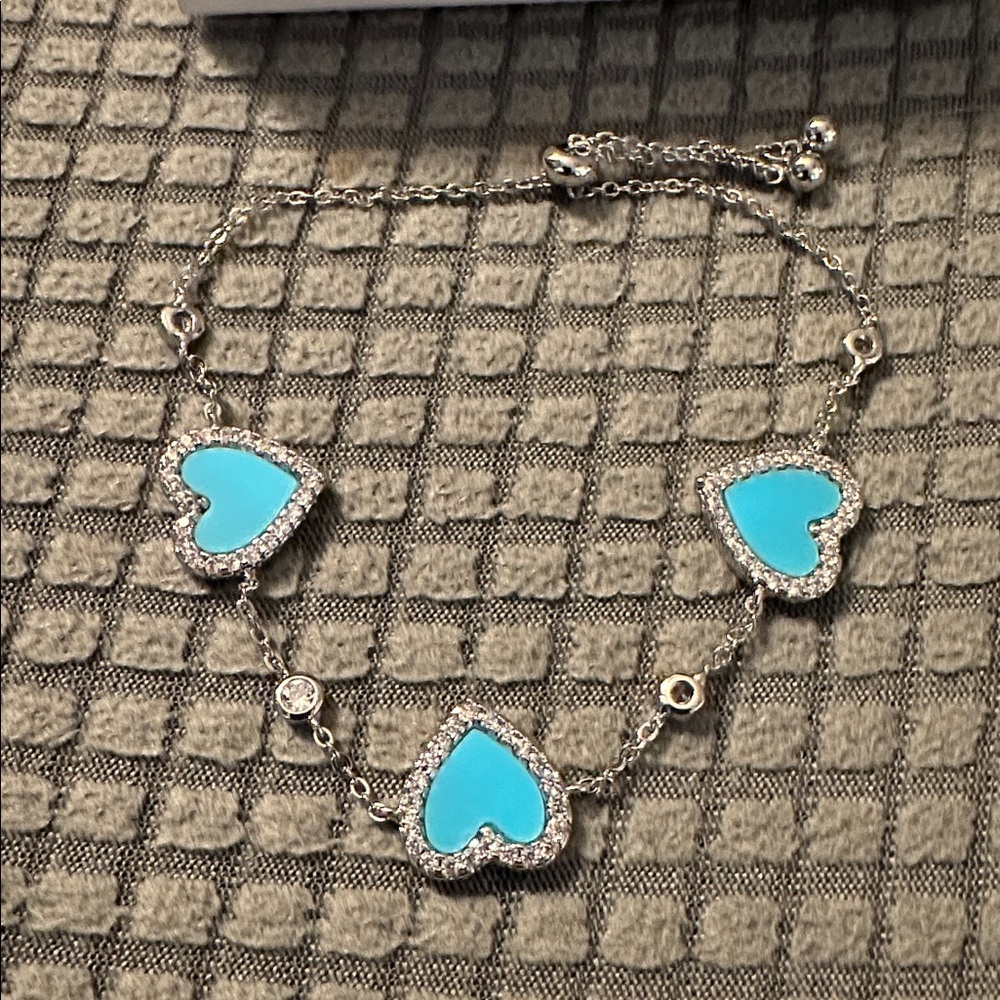 Daniela Swaebe "trinity" 2.2 CTW hearts and bezel set stones pull tie bracelet